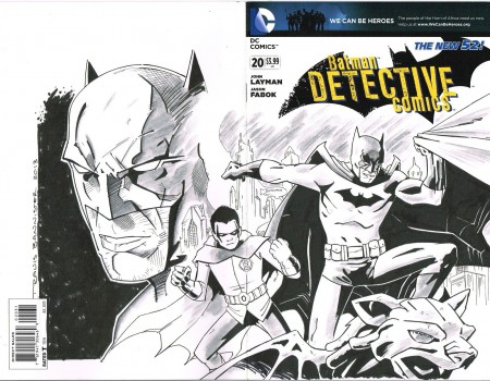 batman and robin custom sketch cover