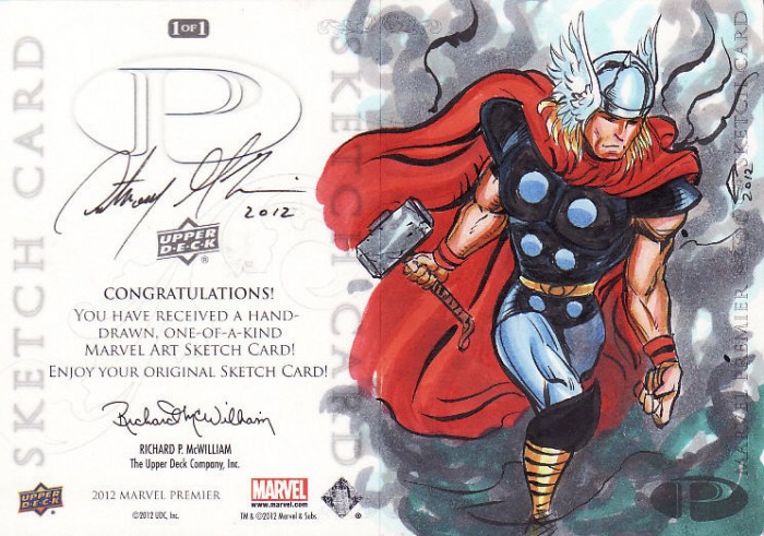 Sketch card of Thor