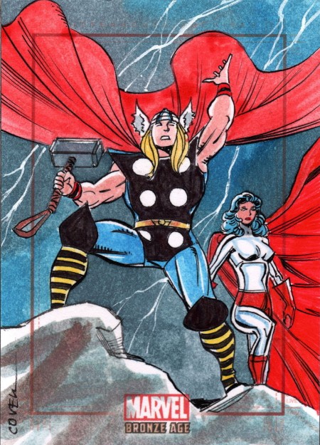 Thor Sketch Card by artist Roy Cover