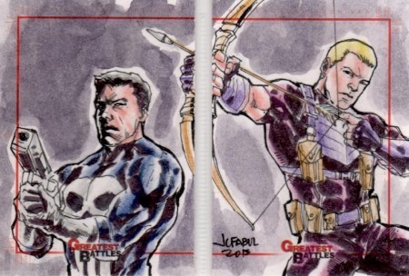 Hawkeye and The Punisher Sketch Card Puzzle