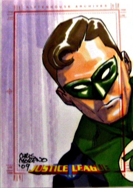 JUSTICE LEAGUE ARCHIVES GREEN LANTERN HAND DRAWN SKETCH CARD CHRIS MORENO