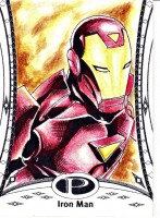 2014 Marvel Premier Iron Man base sketch by JC Fabul AWESOME Sketch Card Artist