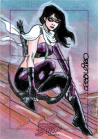 Marvel Dangerous Divas Series Two Sketch Card by Carlos Cabaleiro of Hawkeye Sketch Card Artist