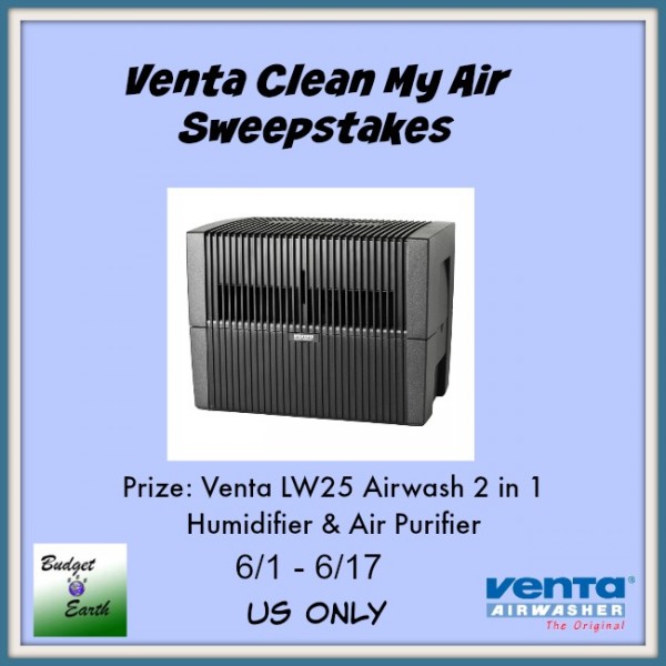 Venta Airwasher Giveaway - One lucky reader will win a Venta LW25 Airwash 2 in 1 Humidifier Air Purifier ($349.99 value)