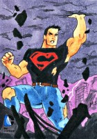 2014 DC Epic Battles sketch card of Superboy by Artist Matthew Sutton #superboy #sketch #sketchcard