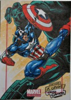 2014 Marvel Universe 2 Sketch TIRSO LLANETA Captain America Sketch Card by a Wonderf Sketch Card Artist
