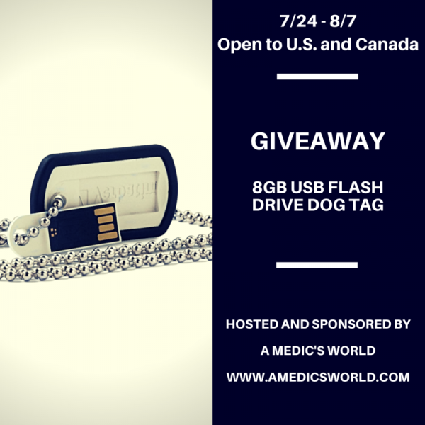 8GB USB Flash Drive Dog Tag Giveaway over at A Medic's World, ends 8/7 #veteran #military #USB
