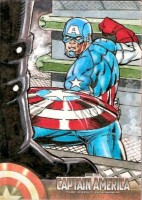 Captain America Sketch Card by Roy Aston Cover Marvel Upper Deck 2011 Sketch Card Artist