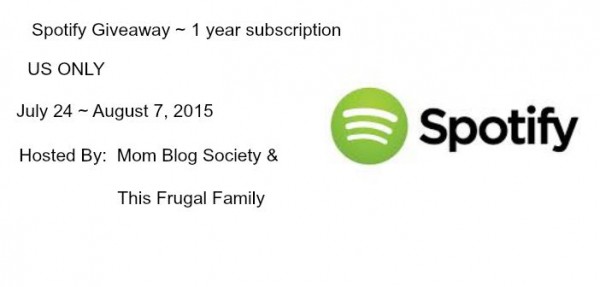 1 Year Spotify Subscription Giveaway ends 8/7 here is a chance to be able to listen to spotify on your terms for a whole year, good luck from A Medic's World.