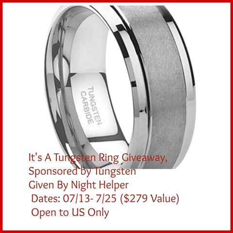 tungsten ring giveaway here at A Medic's World Great gift idea, or prize to win