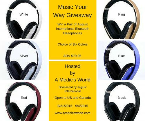Win a pair of August Bluetooth Headphones - Ends 9/4 Also check out the review A Medic's World did as well. August Bluetooth Headphones received a 9.7 overall.