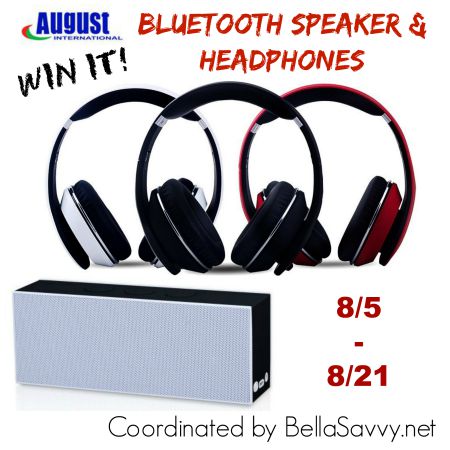 August International Portable Wireless Bluetooth Speaker & Headphones Giveaway - Ends 8/21