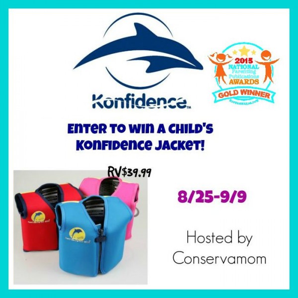 Konfidence Life Jacket for Young Kids Giveaway - Ends 9/9 Good Luck, and thanks for being with A Medic's World
