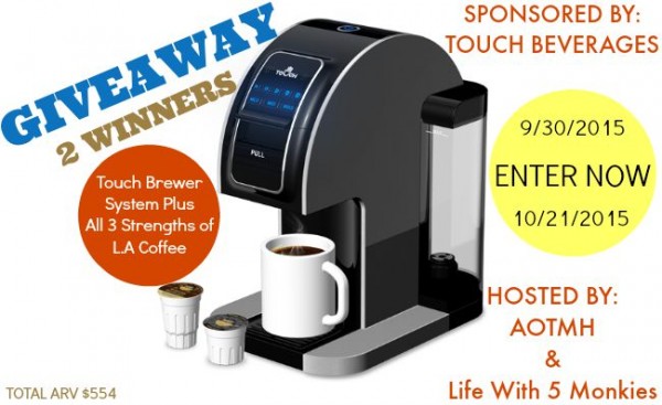 Win a Touch Single Serve Coffee Brewer - Ends 10/21