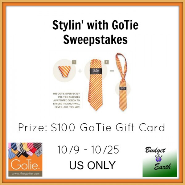 Stylin' with GoTie Sweepstakes - Win a $100 GoTie Giftcard Ends 10/25
