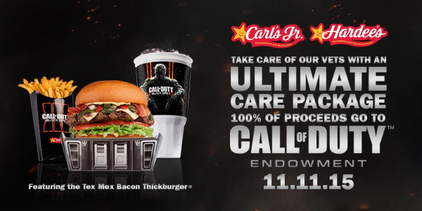 Carl’s Jr. and Hardee’s Team up with Call of Duty Black Ops III to help support Veterans I am a Veteran, and I love companies that support Veterans, share with others! ~Tom