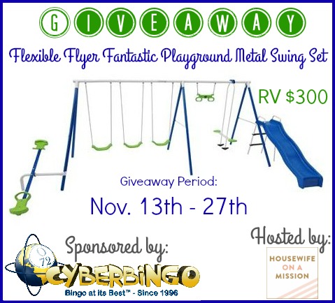 Flexible Flyer Fantastic Playground Metal Swing Set Giveaway - Ends 11/27