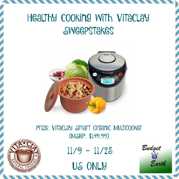 Healthy Cooking with VitaClay Sweepstakes - Ends 11/25 Great prize to try and win, use for the holidays, or give it as a gift for Christmas. Good luck. ~Tom