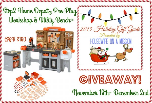 Win a Step2 Home Depot Pro Play Workshop & Utility Bench Ends 12/2