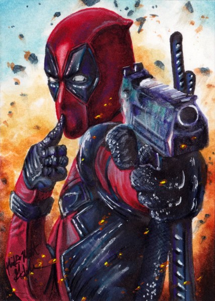 Sketch Card Artist of the Day 02/23/16 – Deadpool by Mick & Matt Glebe This is all hand drawn, colored, and sketched by amazing artists.