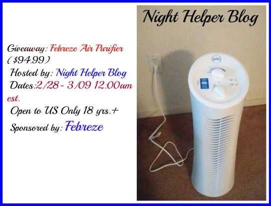 Win a Febreze Air Purifier Tower - Ends 3/9 - Good Luck from Tom's Take On Things