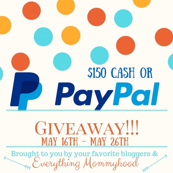 We are giving away $150 Cash or $150 PayPal to one lucky winner!!  Ends 5/26