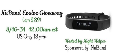 NuBand Evolve Giveaway ~ Get serious about working out ends 8/31 Good Luck from Tom's Take On Things