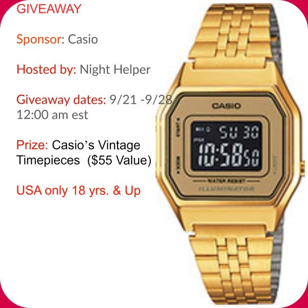 Win a Watch in the Casio’s Vintage Timepieces Giveaway Good Luck from Tom's Take On Things