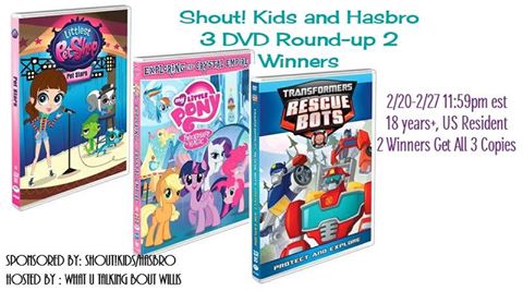Hasbro 3 DVD Round-up Giveaway. 2 Winners will receive all 3 DVD's