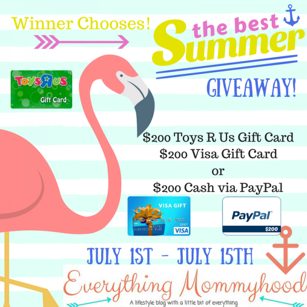 Best Summer Fun Giveaway ~ Win a $200 Toys R Us or Visa Gift Card Ends 7/15
