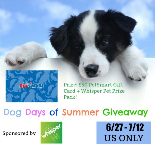 Win a $50 PetSmart Gift Card in the Dog Days of Summer Giveaway Ends 7/12