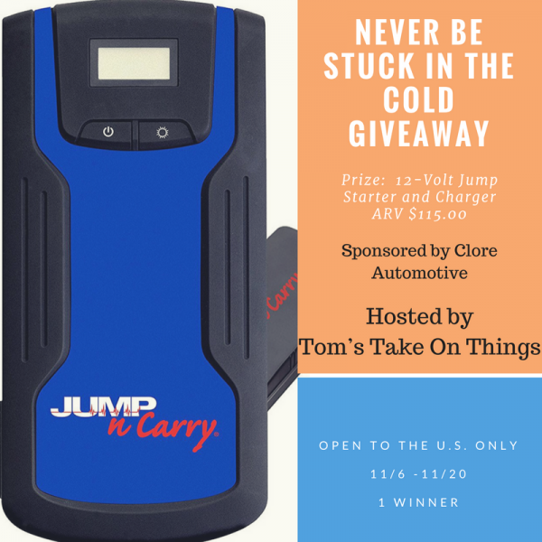 Never be stuck in the cold giveaway ~ Jump Starter Prize Ends 11/20