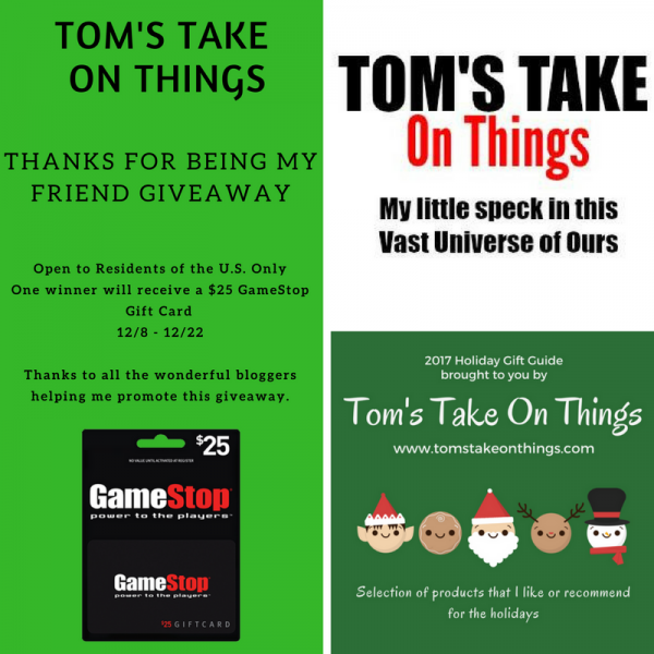 $25 GameStop Gift Card ~ Thank You For Being My Friend Giveaway Ends 12/23