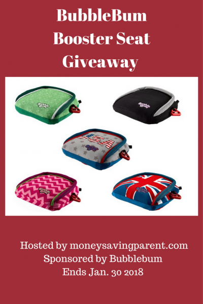 BubbleBum Inflatable Booster Seat Giveaway Ends 1/30