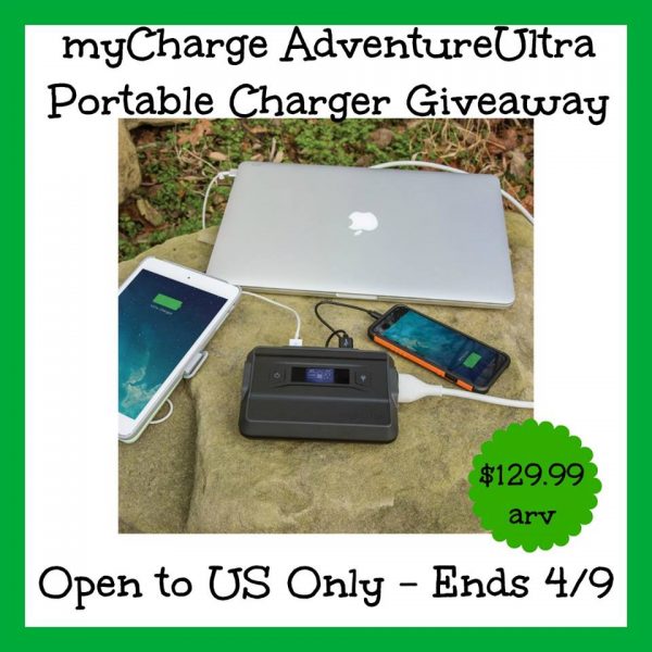 MyCharge Adventure Ultra Charger Giveaway Ends 4/9