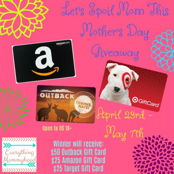 Let's Spoil Mom Mother's Day Giveaway - Win Gift Cards for Mom Ends 5/7 Good Luck!