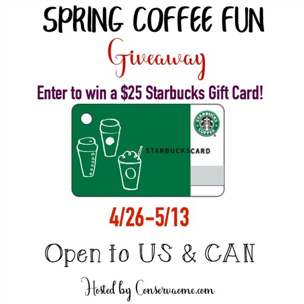 $25 Starbucks Gift Card Giveaway ~ Open to US and CAN Ends 5/13