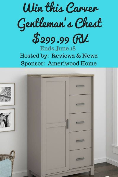 Win an Ameriwood Home Gentleman's Chest - ARV $299 Good Luck from Tom's Take On Things Ends 6/18