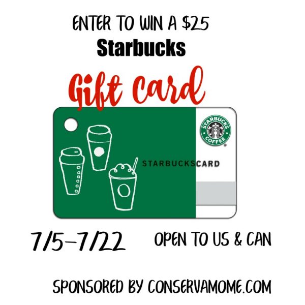 $25 Starbucks Gift Card Giveaway ~ Get your morning coffee Wouldn't it be awesome to win this gift card? You can win it if you enter. Have a great day! Ends 7/22