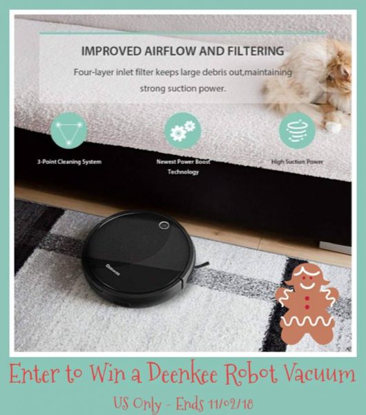 Deenkee Robotic Vacuum Cleaner Giveaway Ends 11/2 #gadget #home #giveaway