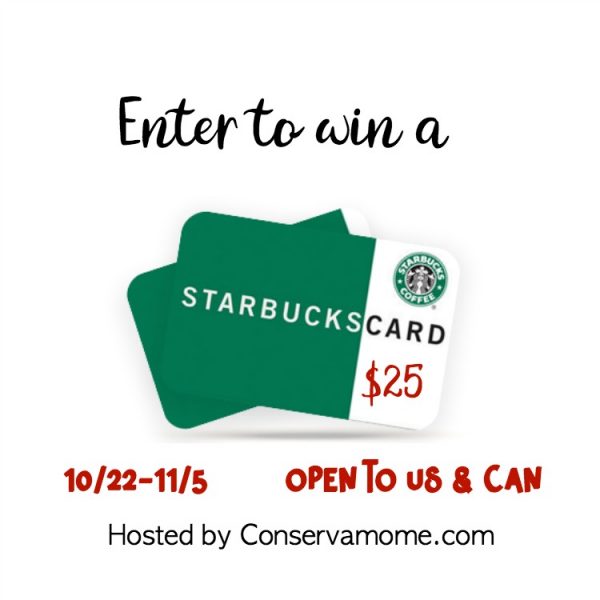 $25 Starbucks Gift Card Giveaway Ends 11/5 Love coffee? Enter now! Good Luck from Tom at Tom's Take On Things.