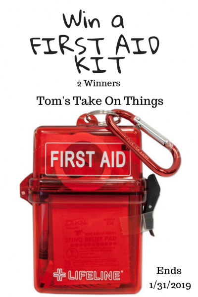 Tom's Take On Things is happy to bring you this First Aid Kit giveaway. 2 winners. I am a former Paramedic now blogger. #firstaid