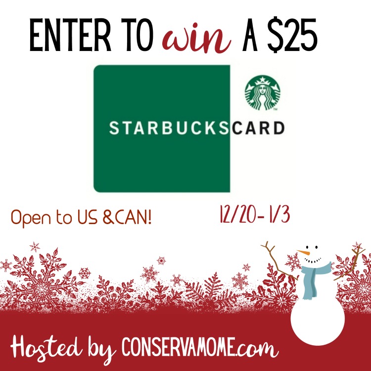 $25 Starbucks Gift Card Giveaway ~ Ends 1/3