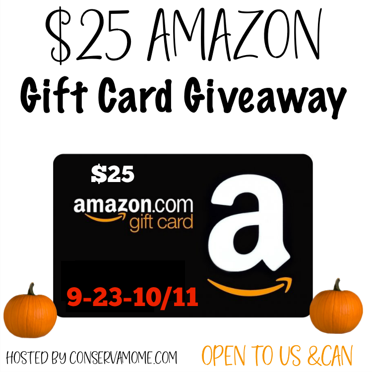 $25 Amazon Gift Card Giveaway ends 10/11